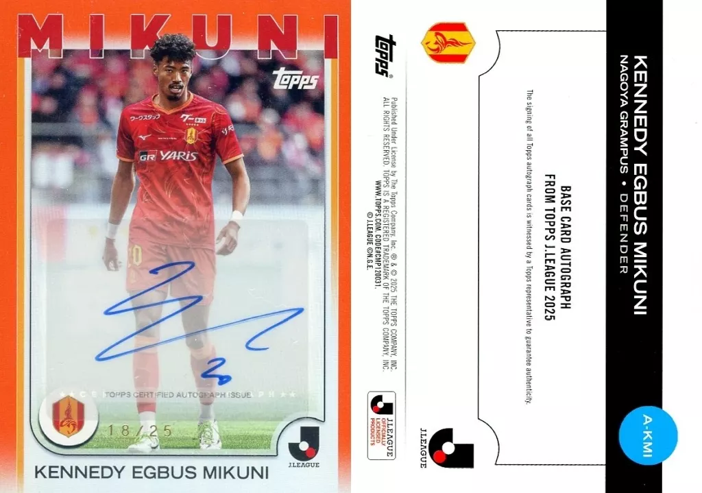 A-KMI[AUTOGRAPH CARDS]：三國ケネディエブス(直筆サイン入り)(/25)