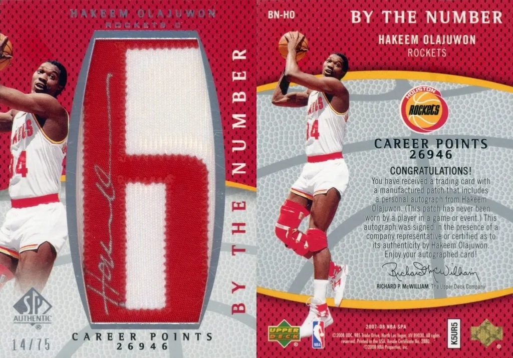 BN-HO[Memorabilia]：Hakeem Olajuwon(直筆サイン入り)(ジャージー)(/75)