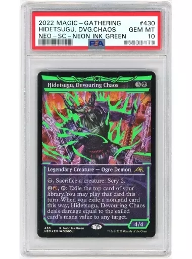 430[R]：【PSA/GEM MT 10】【FOIL】HidetsuguDevouring Chaos(緑色ネオンインク仕様)/貪る混沌、碑出告