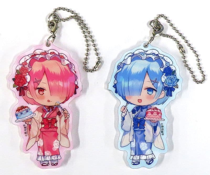 Rem & Lamb Pair Acrylic Key Holder BIG Size "ReZeRo Starting Life in