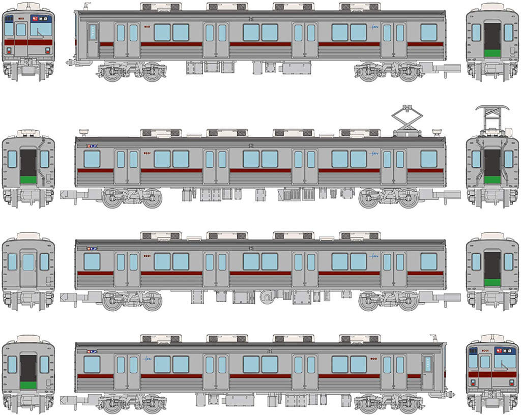 1/150 Tobu Railway Series 9000 9101 Series Current specification 4 Car ...