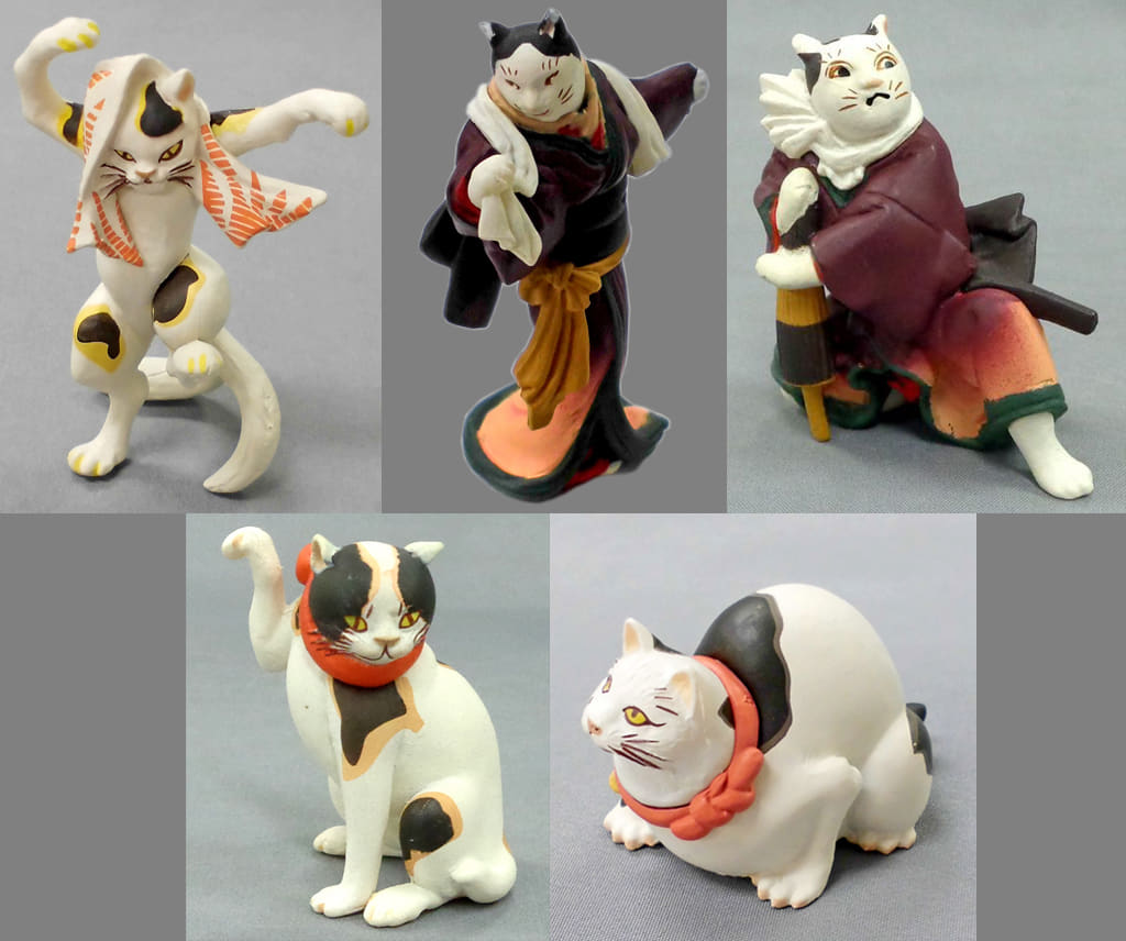 Set of 5 Kinds 「 Capsule Q Museum Utagawa Kuniyoshi Neko no Sankaku