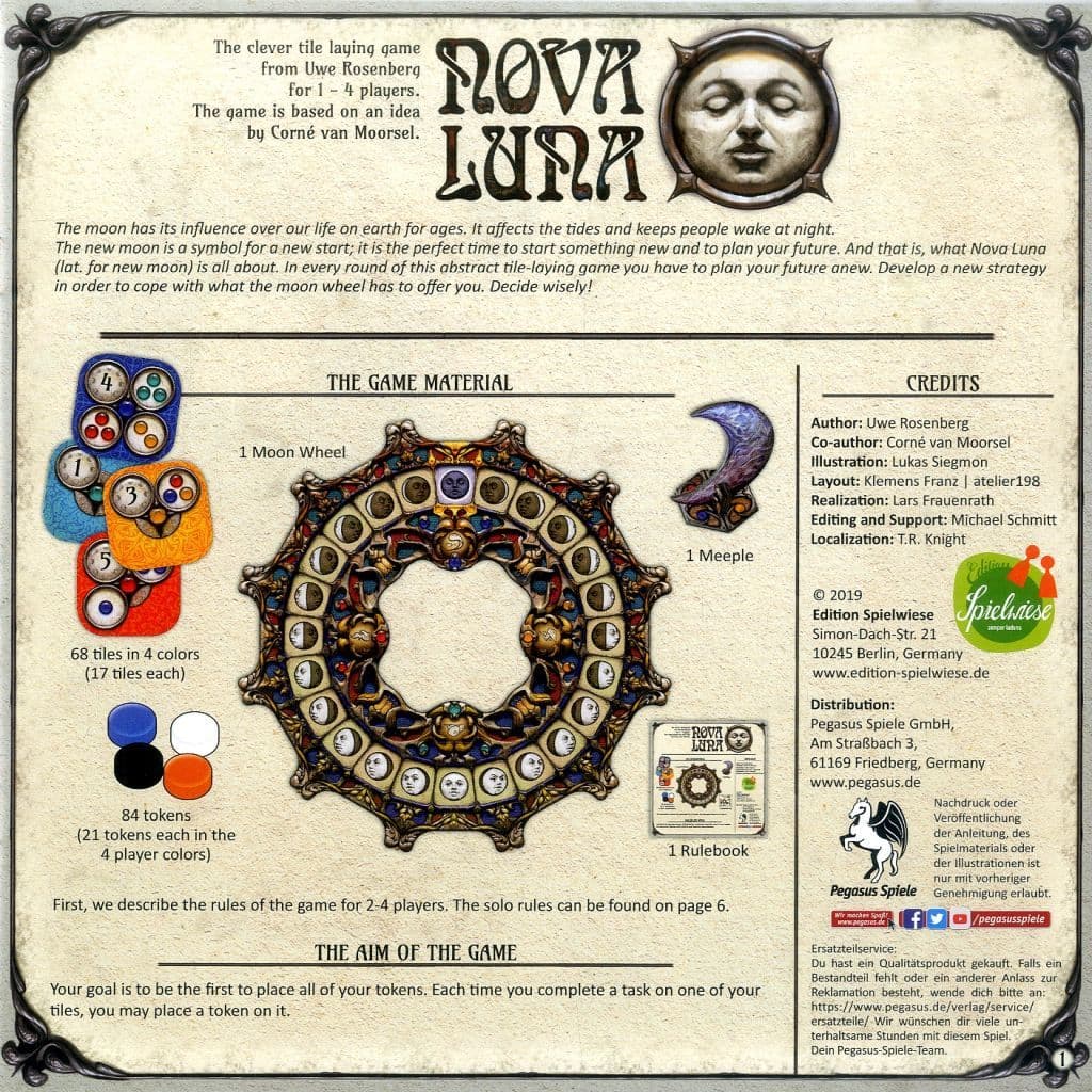 Board game Nova Luna [with Japanese translation] Toy Hobby Suruga