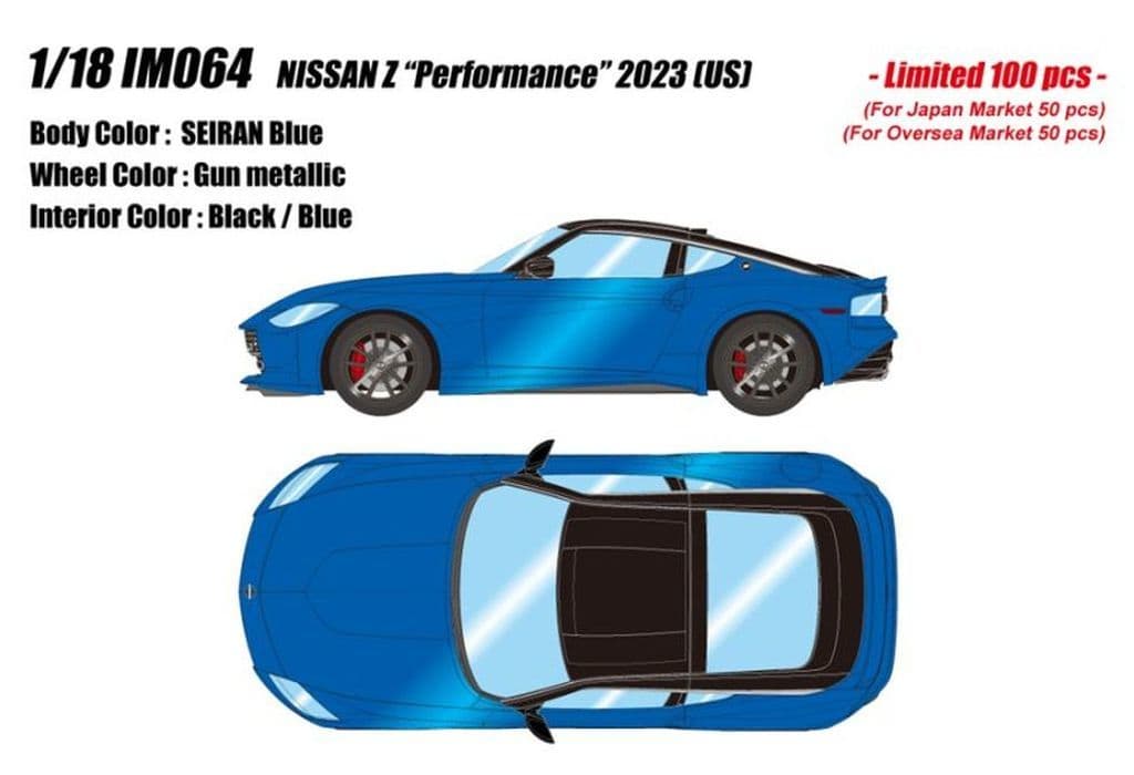 1/18 NISSAN Z Performance 2023 us (Ceylan Blue x Super Black) [IM064