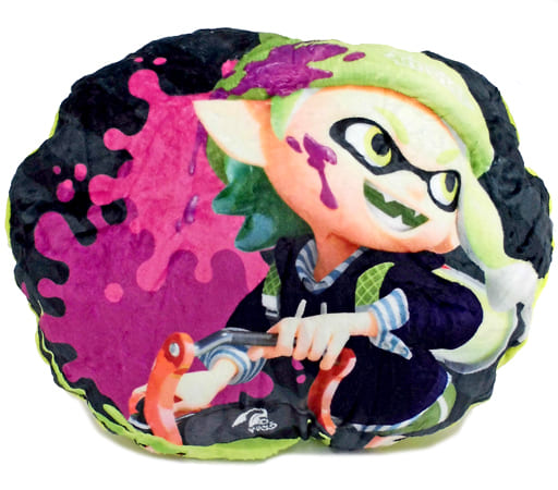 乌贼 氖黄 双面布料靠垫 Splatoon 2 Spula 到 不2 杂货 小物件 Suruga Ya Com