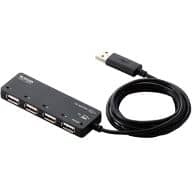 Ellecom 4-port USB hub with AC adapter (black) [U2H-EG4SBK]