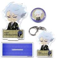 Azul Ashengrotto Acrylic Stand & Acrylic Key Holder & metal badge Goods 3-Type Set "Disney Twisted Wonderland ×ZOZOTOWN"