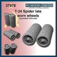 1/35 WWII Russia / Soviet T-34 Tank Worn Spider-Type Late Stage Wheel Set (1 Car) Detailed Parts [FC37078]