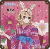 Omaru Polka (Yukata ver.) original coaster "Virtual YouTuber Hololive × gokurakuyu RAKU SPA Collaboration 3rd flora IFF" collaboration menu order bonus