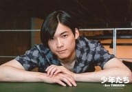 SixTONES / Hokuto Matsumura / Horizontal, Bust up, Costume Gray Check Pattern, Double Layered, Face Down, Table / "Boys ~ Born Tomorrow ~" Original Photo