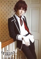 Taiki Yamazaki (Ayato Sakamaki) / Above-the-knee, Costume Black and White, Facing Right, Leaning Against the Railing, Character Shoot / Stage "DIABOLIK LOVERS ~ re : requisite ~ Random Bromide
