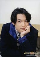 SixTones / Hokuto Matsumura / Upper Body / Costume Black, Blue White / Left Hand Chin / "JOHNNYS' King & Prince Island" Original Photos