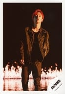 SixTONES / Tanakaki / Above-the-knee ・ Costume black ・ Face up ・ Mouth open ・ Flame ・ Background black / Single "Imation Rain / D. D." MV & Jacque-shot off-shot / Official Official photo