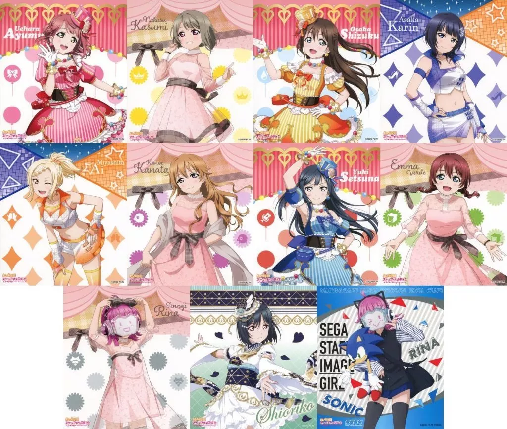 虹ヶ咲　セガコラボカフェ アートパネル　アニメ挿入歌　全10種セット　未開封 セガコラボカフェ「ラブライブ！虹ヶ咲学園スクールアイドル同好会