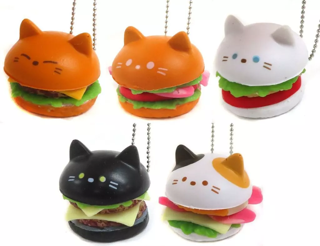 駿河屋 -<中古>全5種セット 「ふわふわにゃんこハンバーガー