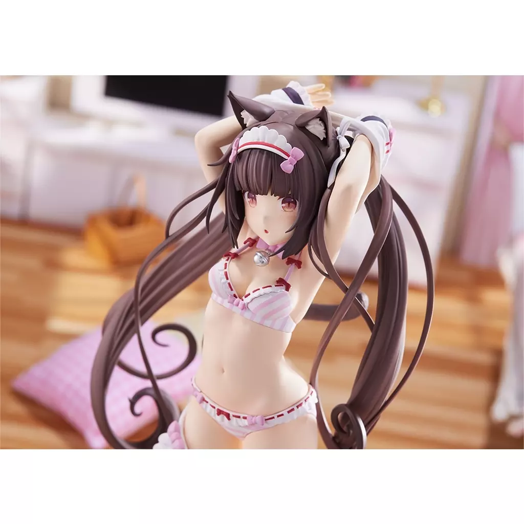 在庫処分 PLUM ネコぱら ショコラ 着替えのひと時 ネコぱら ショコラ～着替えのひと時～ 1/7 完成品フィギュア[プラム