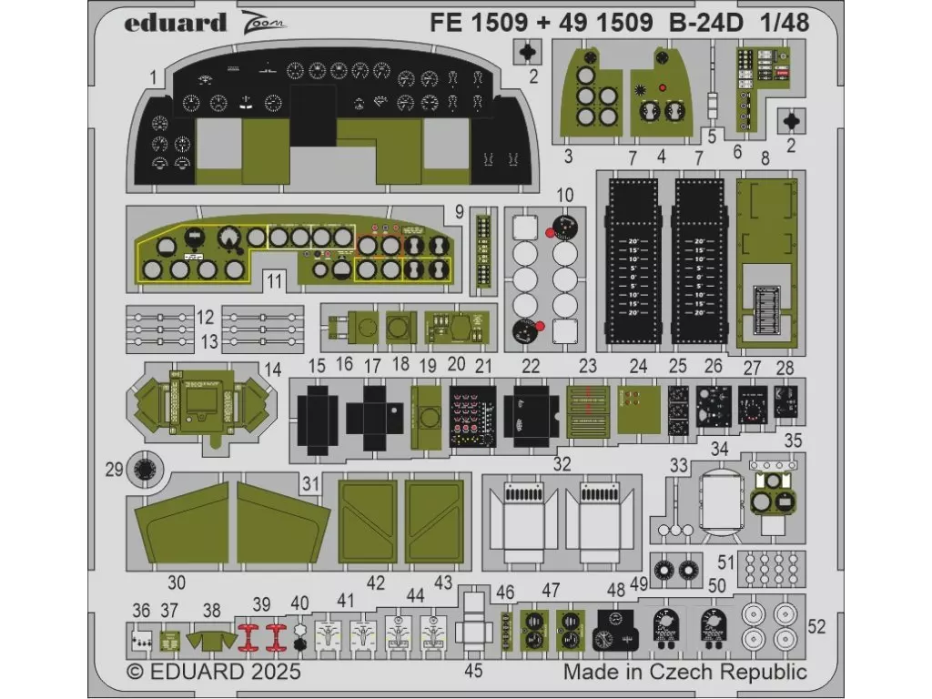 プラモデル　1/48 B-24D パート1 ビッグEDパーツセット レベル用 「BIG EDシリーズ」 ディティールアップパーツ [EDUBIG49372] 駿河屋 -<新品>1/48 B-24D ビッグEDパーツセットI (ホビーボス用