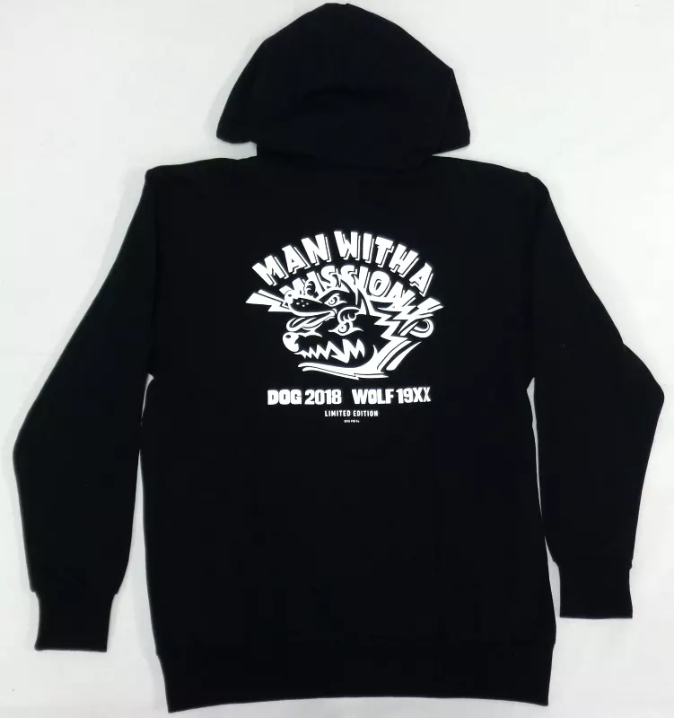 アウターウェア(男性アイドル)　[単品] MAN WITH A MISSION 福袋スペシャルロゴパーカー ブラック Sサイズ 「2018年福袋 “DOG×WOLF” Standard Set」 同梱品 駿河屋 -<中古>[単品] MAN WITH A MISSION 福袋スペシャルロゴ