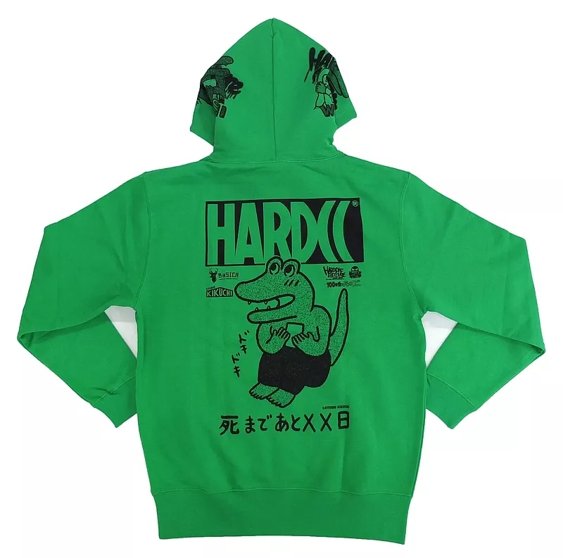 衣類　ワニ(ドキドキ) パーカー グリーン Sサイズ 「100日後に死ぬワニ 100ワニ追悼 POP UP SHOP in ロフト」 駿河屋 -<中古>ワニ(ドキドキ) パーカー グリーン Lサイズ 「100