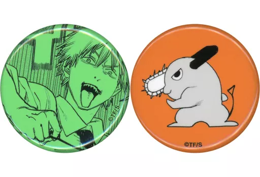 チェンソーマン フルグラフィックTシャツ ブラック 缶バッジ付き 駿河屋 -<中古>チェンソーマン(ブラック) フルグラフィックTシャツ(缶