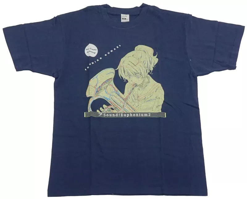 駿河屋 -<中古>黄前久美子 缶バッジ付き原画Tシャツ ネイビー