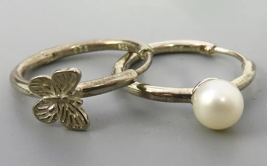 BTS 925 Silver Ring Earrings Dalmajung Butterfly Pearl Design 2023