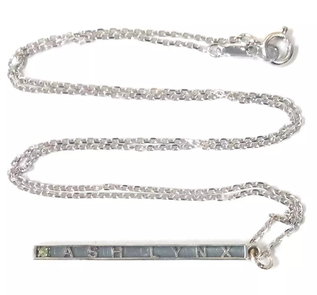 駿河屋 -<中古>ASH LYNX スティックネックレス Silver925×Peridot ver