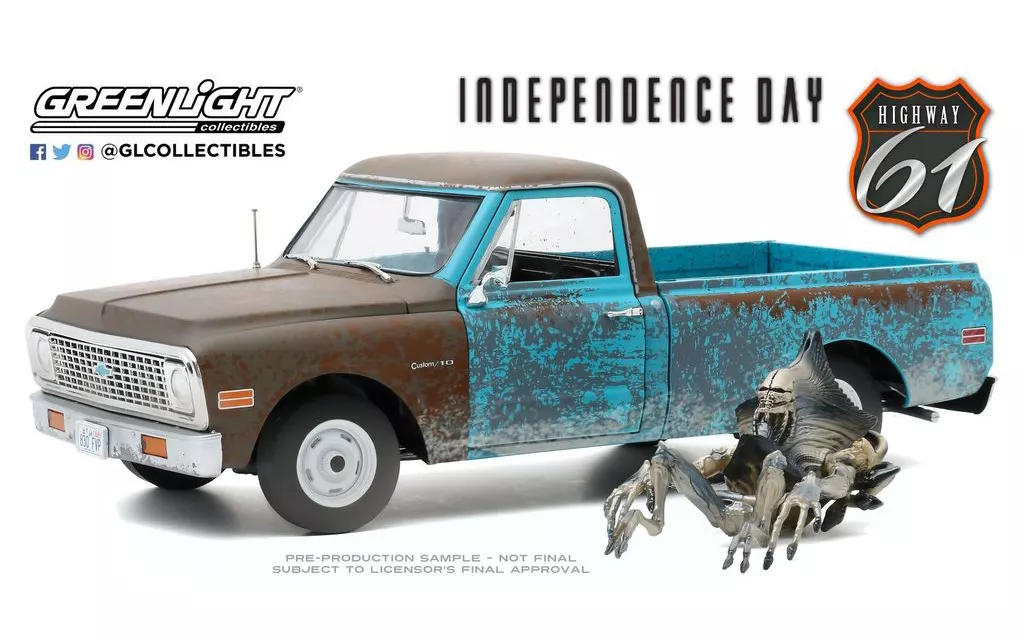ハイウェイ61　インデペンデンス・デイ　シボレー　C-10 & エイリアン 駿河屋 -<新品/中古>1/18 Highway 61 - 1971 Chevrolet C-10