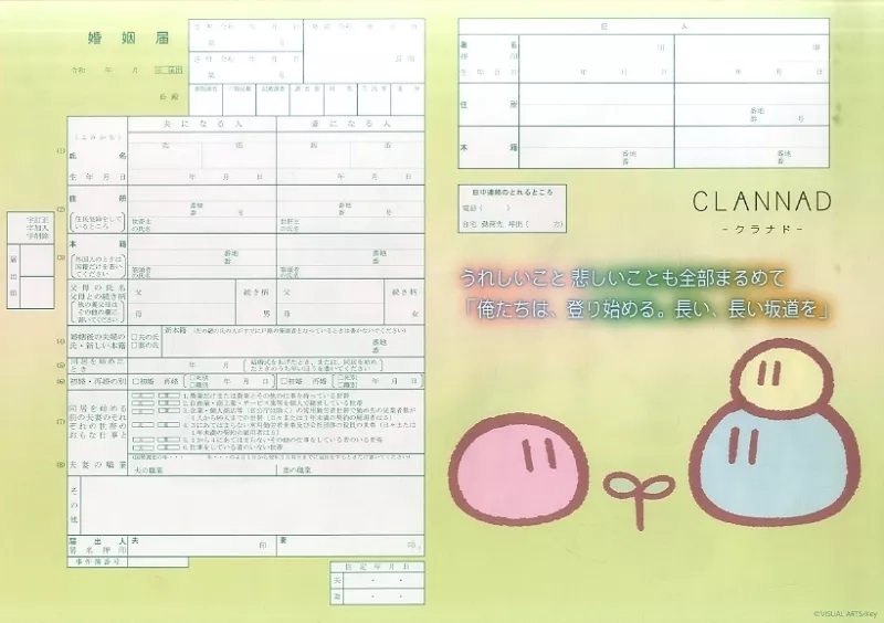 CLANNAD クリアポスター付き婚姻届 クラナド 駿河屋 -<中古>CLANNAD-クラナド- クリアポスター付き婚姻届 「Key