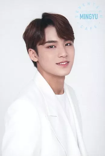 ミンギュ セブチ カフェ ポストカード Seventeen / MINGYU / back side print with signature / 