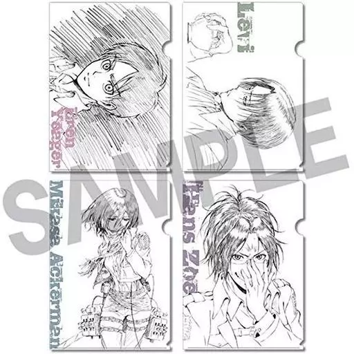 クリアファイル　集合 A4クリアファイル4種セット 「進撃の巨人」 浅野恭司原画展2017グッズ 駿河屋 -<中古>集合 A4クリアファイル4種セット 「進撃の巨人