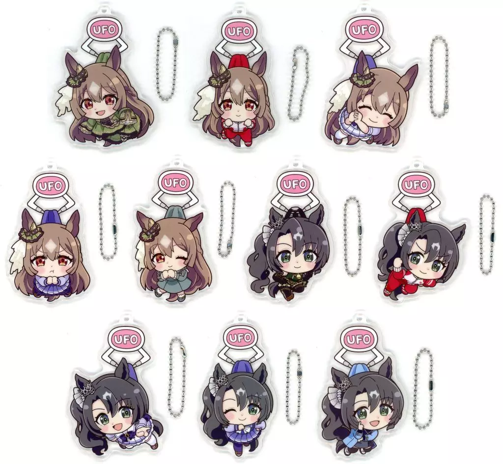キーホルダー　全10種セット UFOつままれアクリルキーチェーン 「ウマ娘 プリティーダービー」
