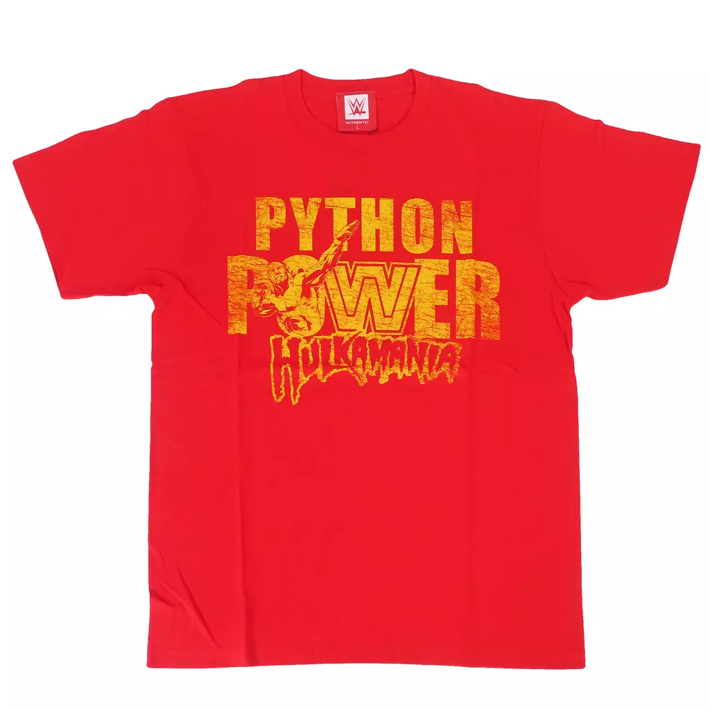 Tシャツ　ハルク・ホーガン(WWE) 40 Years Python Power Tシャツ レッド Lサイズ