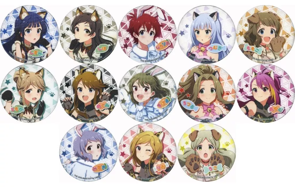 バッジ・ビンズ　全13種セット 「アイドルマスター ミリオンライブ! シアターデイズ 7th Anniversary in AKIHABARA ～秋葉原っぱフェスティバル～ トレーディング 缶バッジ 耳としっぽver. シリーズC」