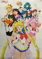 B2ポスター セーラー戦士集合 「CD ’95正月劇場用アニメーション 美少女戦士セーラームーンS ミュージックコレクション」