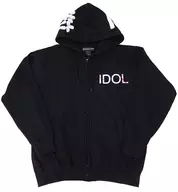 豆柴の大群 豆粒IDOLジップアップパーカー ブラック XLサイズ オフィシャルショップ受注限定