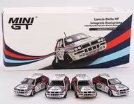 1/64 ランチア デルタ HF インテグラーレ エボルツィオーネ モンテカルロラリー 1992 マルティニレーシング(左ハンドル) 4台セット 「ミニGTシリーズ」 [MGTS0002]