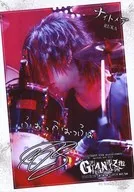 ナイトメア/RUKA/ライブフォト・バストアップ・衣装黒・顔左向き・ドラム・印刷サイン・メッセージ入り/「10th anniversary special act vol.1 GIANIZM～天魔覆滅～」デジフォト