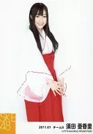 須田亜香里/膝上・指組み・「2011.01」/SKE48 2011年1月度 個別生写真「巫女衣裝」