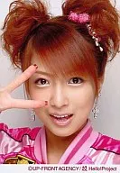 モーニング娘。/辻希美/顔アップ・衣装ピンク・右手ピース・口開け/公式生写真